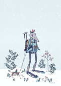Loup randonneur sous la neige scintillante